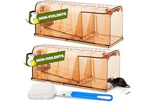 TAKRINK 2P Piège à Souris Vivante, Attrape Souris Humain et Réutilisables avec Trou d'air sans Mécanisme, pour Cuisine, Jardin, Maison, Grenier, Garage