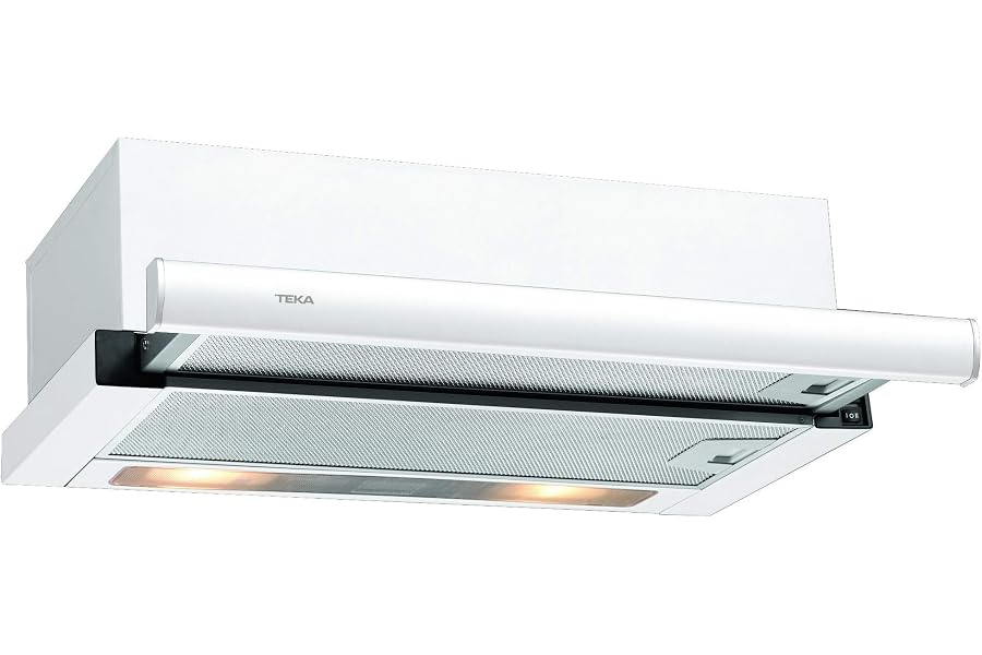 TEKA Campana Extractora Extensible 60 cm con Recirculación, Motor de Doble Turbina, 2 Velocidades, Filtro de Carbón, Modelo T