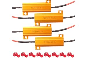 Kinstecks ​​4PCS 50W 6Ohm Resistori di carico a LED Resistenza di segnale a LED Adattatore per lampeggiatore Errore di correzione flash per indicatori di direzione a LED Luci di targa a LED DRL