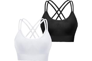Leversic Sport BH Push up Cross Back Design Bustier Damen mit Gepolstert Ohne Bügel Damen-BHS mittelstarkem für Fitness Lauf Joggen
