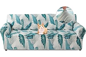 Jaotto Housse de Canapé Extensible 3 Place Couverture Canapé avec Accoudoirs Moderne Couvre Canapé Elastique Universelle Revêtement de Canapé Housse de Protection,Draps Blancs