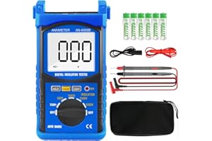 Digital Insulation Resistance Tester - Voltage Testing Range 5000V, Meg ohmmeter Insulation Resistance 200G ohms, Auto Ranging Voltmeter with HV Indication (AIOMEST AI-6688B)