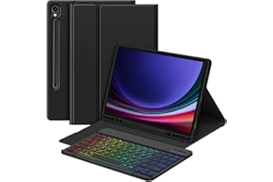 Bettdow for Samsung Galaxy Tab S9 2023 Keyboard Case, UK Layout Detachable Wireless Backlit Keyboard, Case with Pencil Holder for Galaxy Tab S9 11 Inch 2023 (SM-X710/SM-X716B/SM-X718U), Black