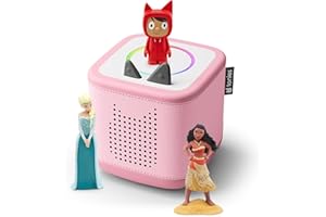 tonies Toniebox 2 Pack Boite à Histoire pour Enfant 1 à 9 Ans, Robuste & Facile à Utiliser, avec Vaiana, Elsa, Rose