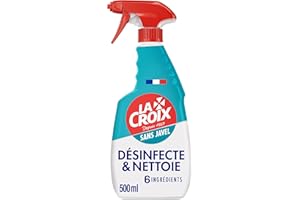 LA CROIX - Spray Désinfectant et Nettoyant Cuisine - Efficacité Sans javel et avec 6 ingrédients - Enlève saleté et graisse - Flacon Spray 500 ml