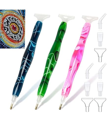 Kit Accessoires Diamond Painting Furuising - 2 Stylos Avec Rouleaux, Plateaux, Pointes, Cire, Pour Peinture Aux Diamants