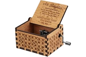 Freudlich Carillon in Legno You Are My Sunshine, Carillon Musicale Sunshine in Legno Vintage inciso al Laser Regali per Compleanno/Natale/San Valentino（Mom to Daughter）