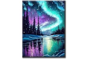 Yiminu.DS Diamond Painting Adultos, Diamantes Diamond Painting Kit para Decoración de La Pared Del Hogar, 1 Precio 30CM X 40CM, Paisaje aurora