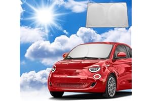 Coleya Parasole per Parabrezza Compatibile con Fiat 500 Abarth 595 2017-2025, Fiat 500 Accessori Copertura Parasole per Parabrezza Anteriore, Protezione Solare, Ripiegabile, Protezione UV