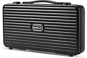 SLOWPLAY Custodia per fiches da poker per Texas Holdem, custodia per il trasporto di fascia alta con interni in pelle e scocca in policarbonato tedesco, Super portatile e robusta (300)