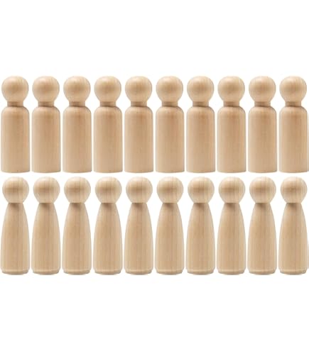 60 Bamboline In Legno Peg Doll - Non Dipinte Per Fai Da Te, Decorazioni E Lavoretti Creativi - Foto 7