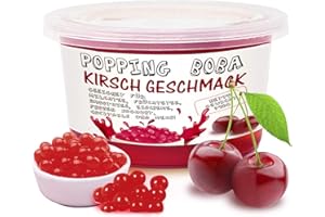 ‎D&O NATURE PRODUCTS D&O Nature Products Original Bubble Tea Perlen - 490g Boba Pearls Kirsch Geschmack, Popping Tee Fruchtperlen, Hochwertige Original Fruit balls, 100% Vegan und Glutenfrei