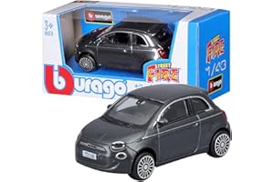 Bburago - Fiat 500E - Modèle réduit réaliste à l'échelle 1:43 (Couleur choisie au Hasard Parmi Les Couleurs Disponibles), Licence Officielle Fiat, âge recommandé 3+ Ans