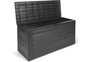 ‎KREHER Kreher Kompakte Kissenbox/Aufbewahrungsbox in Anthrazit mit 280 Liter Nutzvolumen. Robust, abwaschbar und einfach im Aufbau!