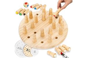 Toyfel échecs de mémoire ø30 cm Magnus XL Jeu de mémoire en Bois & Sac en Tissu Montessori Jeu de réflexion pour Adultes & Enfants Développe la motricité & la logique Jeu de mémoire Robuste mémoire