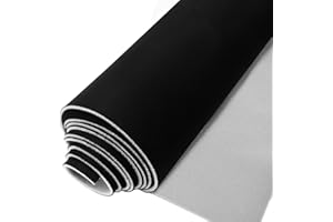 WILALY Suede Headliner Fabric with Foam Backing Material - Automotive/Home Micro-Suede Headliner Flame Retardant Fabric for Car Replacement/Repair/DIY (Black 85X60 Inch)