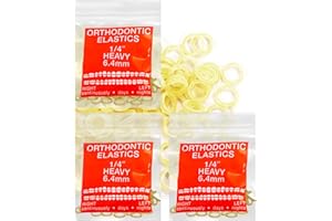 LA MIERE Latex Amber 3 Packs 300 counts 1/4inch HEAVY 6.4mm Intraoral Elastic Bands Unimedic Orthodontic Elastics Dental Rubber Bands Made in US(HEAVY, 1/4inch, 6.4mm)