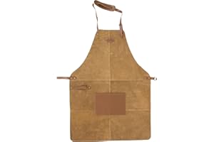 Zerimar Delantal Cocina Hombre - Delantal Camarero de Cuero - Delantales para Hostelería - Delantal Piel - Mandil Cuero para Profesionales