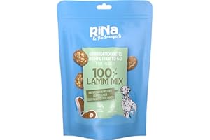 RiNa Hundeleckerli Lamm-Mix - gefriergetrocknete Leckerbissen - Fleisch, Knorpel, grüner Pansen - Hunde-Snack aus Deutscher Herstellung - Barf - 110g