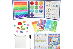 HuaMuDM Mathematik Ressourcen, Magnetischer Bruchscheiben Demonstrator, Magnetische Bruchrechnen Material,Demonstrator Magnetische,Magnetischer Bruchscheiben,magnetisches bruchbuch (B)