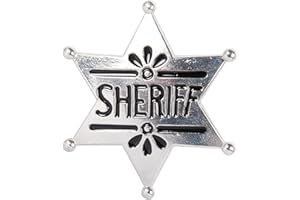 P'tit Clown- Étoile de shérif Stella dello Sceriffo, Colore Metallo, 5 x 5, 70108