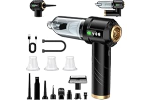 RABIGALA Aspirateur à Main 4 en 1, Aspirateur Voiture 28000 PA Puissant, Moteur sans Brosse, Aspirateur à Main sans Fil, 3 Vitesses 250 000 TR/Min, pour Voiture, Cuisine et Nettoyage des Poils d'animaux