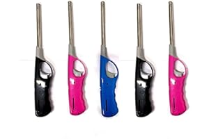 KARAN KING Pack of 5 Refillable Safety Gas Candle BBQ Fire Lighter Plastic 27 cm UK SELLER