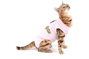 SELMAI Medical Pet Shirt Katze Body für Hunde Nach op Hund Kastration Weiche Baumwolle E-Kragen Alternative für Haustiere Krankenpflege Kleidung Wundschutz Verhindern Lecken Hautkrankheiten Rosa S
