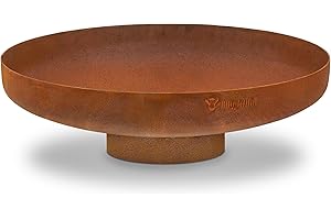 BBQ-Toro Brasero de 70 cm de diámetro | aspecto oxidado | brasero exterior con pata | cesta de fuego para el jardín, cuenco de fuego para jardín, cuenco de fuego