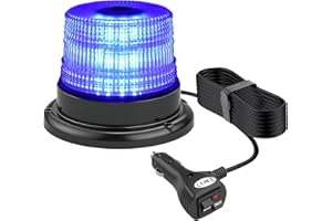 PROZOR Gyrophare d'Urgence Magnétique 40 LED 12/24V 7 Modes Clignotants IP65 & Câble Allume Cigare 5m Pour Camions/Véhicules