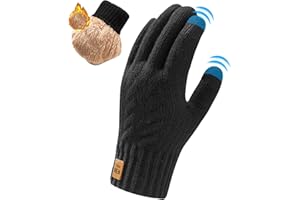NLAND Guantes de Invierno para Hombre y Mujer,Guantes Térmicos de Lana para Guantes de Pantalla Tactiles Forro polar Guantes de cálidos pesados para clima frío, deportes al aire libre,