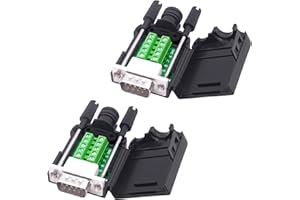 YARCHONN DB9 RS232 D-SUB Lot de 2 connecteurs sans soudure avec adaptateur série 9 broches