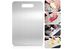 Titanium Cutting Board, Haokelai Yamato Cutting Board, Double Sided Food Grade Titanium Chopping Board, Cutting Boards for Kitchen, Dishwasher Safe, Chopping Board (39X28cm)