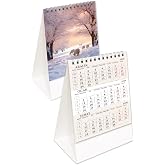 2026 Mevsimler Piramit Masa Takvimi Dikey Masa&uuml;st&uuml; Takvim 12x19,5 cm