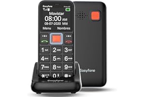 Easyfone Prime-A5 gsm Teléfono Móvil para Personas Mayores con Teclas Grandes y botón SOS, Fácil de Usar Móviles para Ancianos con Base cargadora