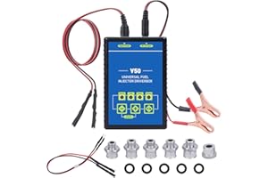 BELEY Automotive Fuel Injector Tester, Car Fuel Injector Cleaner Tool Kit with 5 Pulse Modes & 6 Adapters, DIY Universal Fuel Injector Driver Box DC 12V Suitable for All Gasoline and Diesel Injectors