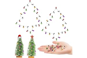VZXQX 2 Pièces Guirlande Lumineuse Miniature, 45cm Mini Guirlande Lumineuse Accessoires Maison de Poupee, Miniature Lumières de Noël Fausse Lampe Multicolore pour Décoration d'arbre de Noël Miniature
