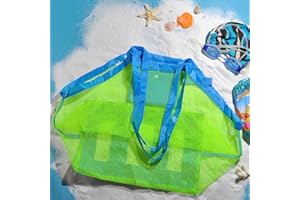 TOPBSET Borsa da Spiaggia TOPBEST La Grande Borsa da Spiaggia in Tessuto a Rete con Tote, Zaino, asciuga la Sabbia degli Asciugamani, Perfetta per Contenere i Giocattoli dei bambini5