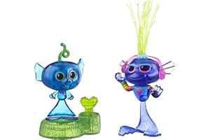 DREAMWORKS TROLLS World Tour Techno Reef Bobble with two figures: one with a Bobble Action Plus Base. Toy inspired by the film, Trolls World Tour