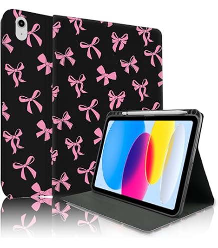 Custodia IPad Con Fiocco E Portapenna – Compatibile IPad 11a Gen 2025 (A16) E IPad 10a Gen 2022 – Rosa Pelle, Funzione Auto Wake/Sleep - 5