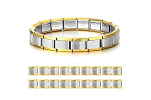 Italienisches Charm Bracelet, Italienisches Charm Armband Italian Charm, Abnehmbares Edelstahl Modular Armband, 18PCS Italienischer Charms, Mädchen Jungen