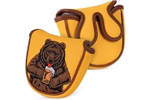 LZFAN Housse de tête de club de golf - Couvre-club hybride en bois de parcours - Lame de golf - Maillet de putter - Ours de bière