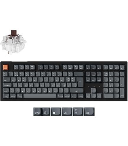 Keychron K8 MAX Tastiera Meccanica Wireless TKL (80%) | 2.4GHz/Bluetooth/USB-C | LED Bianco | Hot-swap | Super Brown Switch | PBT | Per Mac/Windows/Linux - 3