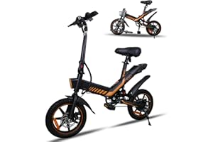YOBACARID Bici Elettrica Pieghevole, 14" Bici Elettrica da 250W Motore 36V 10.4AH Batteria, Autonomia di 45 KM Bici Pieghevole da Città, E-Bike per Adulti E Adolescente