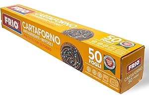 FRIO - Carta Forno in fogli Pretagliata, 33x38cm (50 Fogli) - Antiaderente per Forno, Microonde e Conservazione - Ideale per Pizze e Teglie - Biodegradabile, Riciclabile, Compostabile