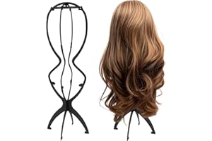 Lvefyti 2 Stück 50cm Hohe Perückenständer,Einstellbar Plastik Perückenkopf zum Ausstellen Lagern,Tragbare Faltbar Wig Stand für Langes Haar