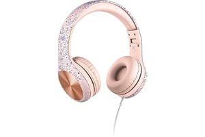 LilGadgets Connect+ Pro-Kopfhörer für Mädchen – für den Komfort von Kindern entwickelt, faltbares Over-Ear mit integriertem Mikrofon, Kinderkopfhörer für die Schule, Mädchen-Kopfhörer, Girl Power