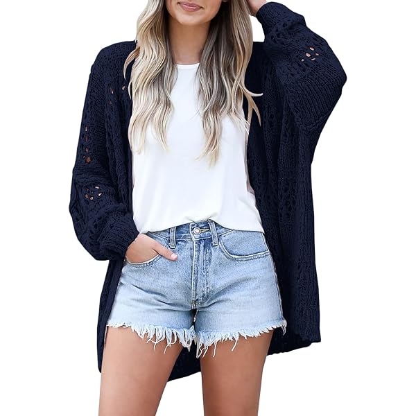 Mafulus Women's Crochet Kimono Cardigan - Boho Oversized Open Front, Lightweight Knit, Long Sleeve, Camel Apricot - View #7