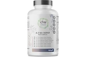 CYB COMPLETE YOUR BODY CYB | A-Z 50+ Multivitamines - Vitamines Adultes - Minéraux - Nutriments Essentiels pour les Personnes Agées - 120 Comprimés - 4 Mois d'Approvisionnement - Végétarien