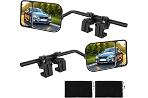 Universal Caravan Towing Mirrors Pair - Adjustable Wing Mirror Extensions with Clamps & Straps for Cars, 4x4s, Motorhomes - Eliminate Blind Spots (Style C)